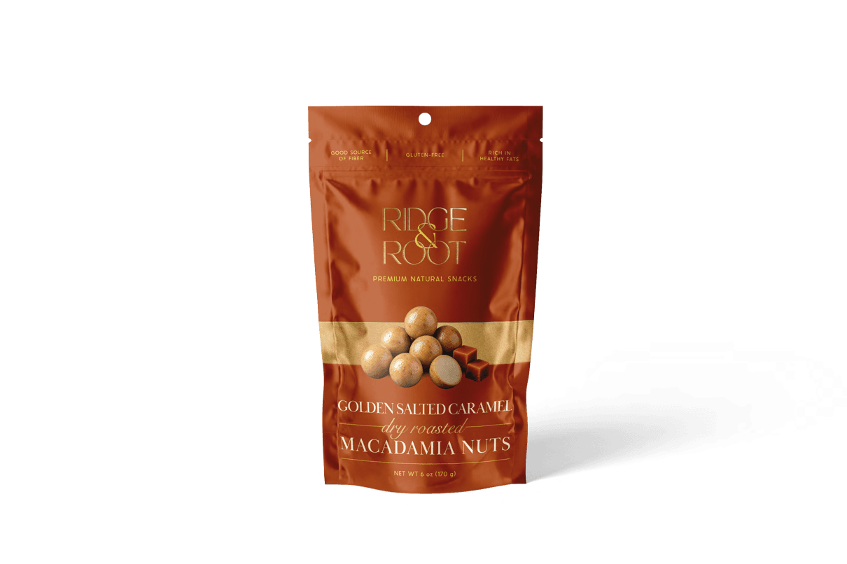 Golden Salted Caramel dry roasted macadamia nuts pouch