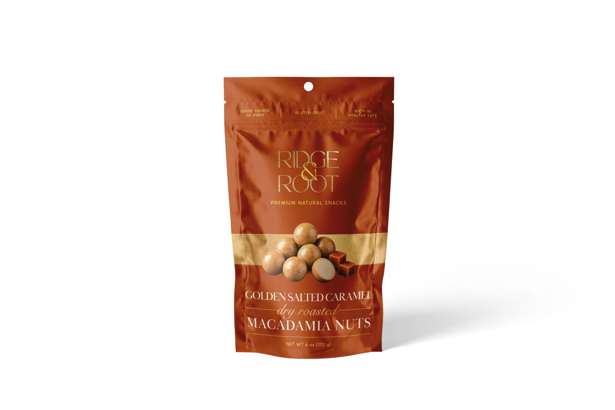 Golden Salted Caramel dry roasted macadamia nuts pouch