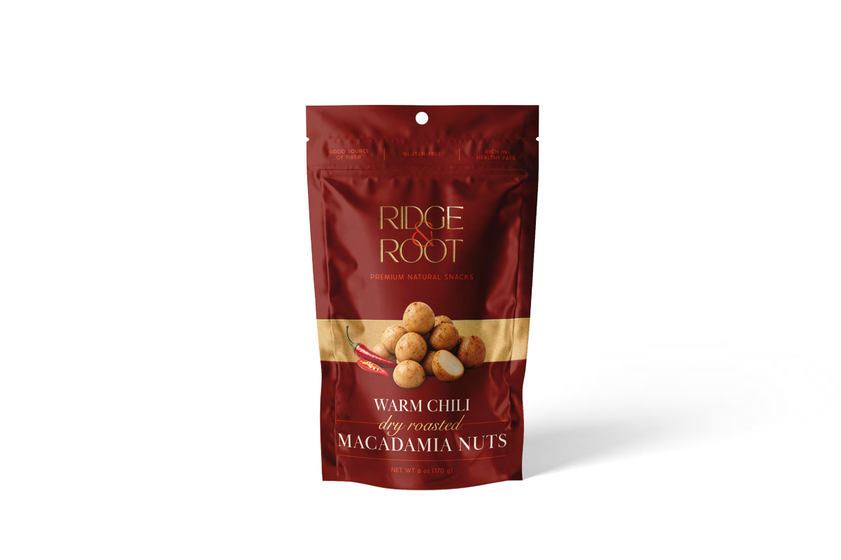 Warm Chili dry roasted macadamia nuts pouch