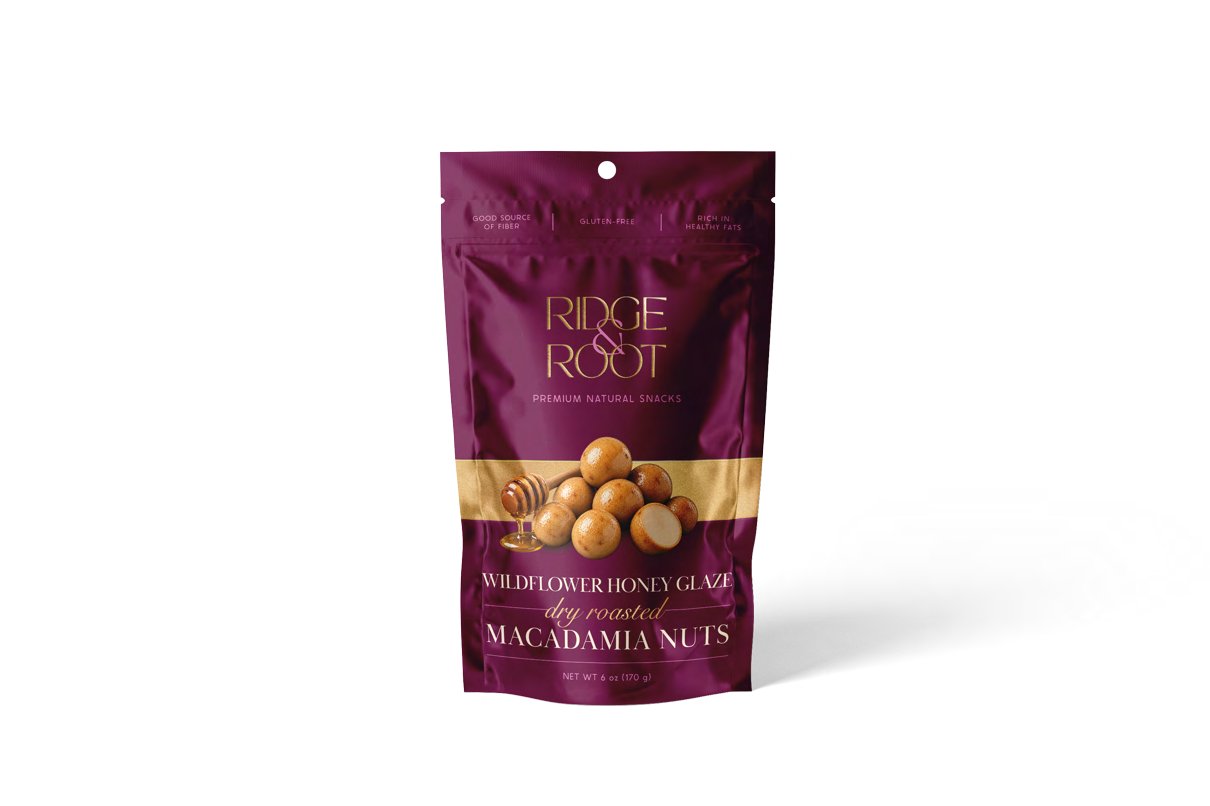 Honey Glazed dry roasted macadamia nuts pouch